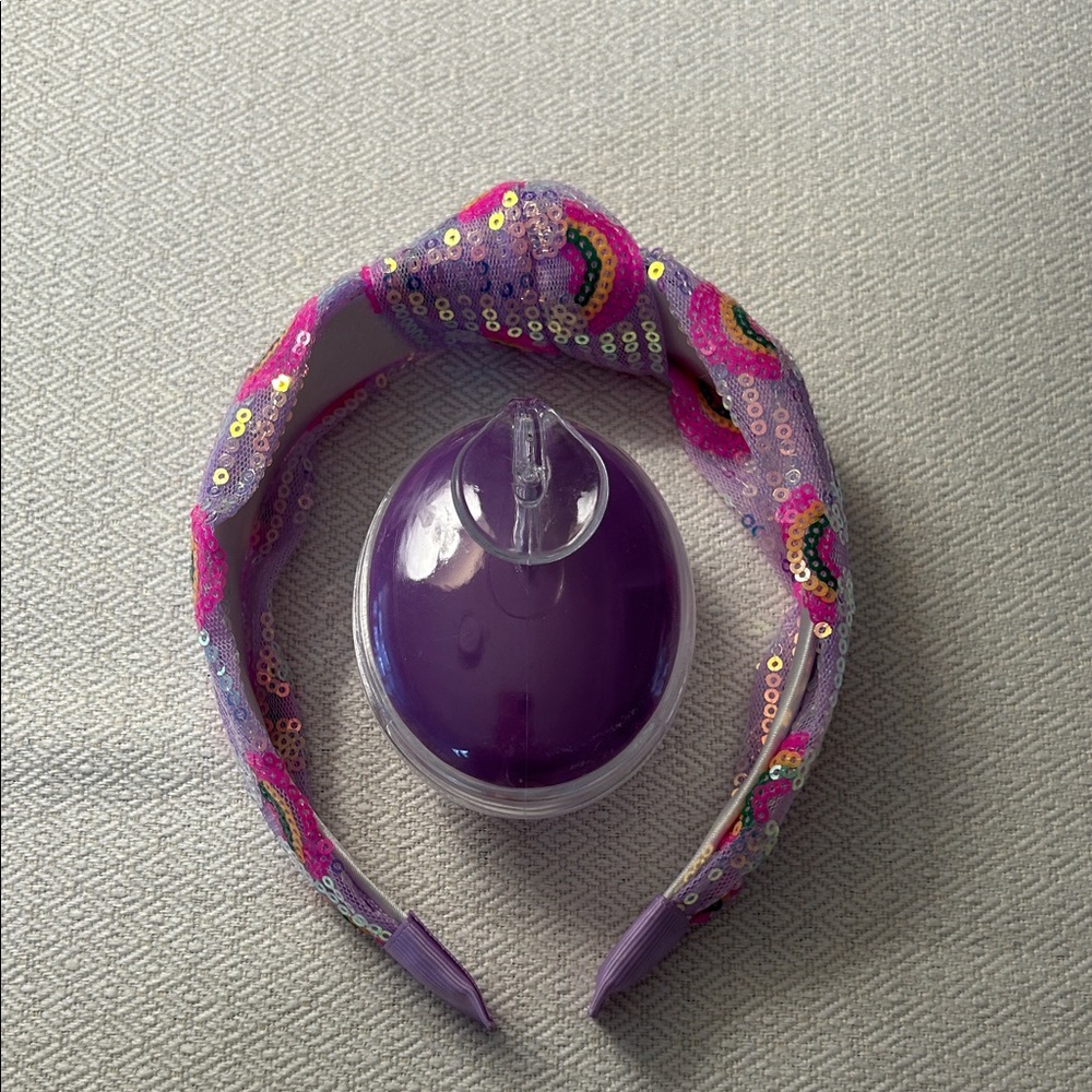 Sequin Embellished Purple Headband & Scalp Massager
